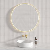 G#6(Gold) 700/900Mm Aulic Windsor Round Led Mirror Brushed Gold Framed Touchless Backlit Mirrors