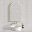 G#6(Gold) Aulic Canterbury 503X903Mm Brushed Gold Framed Touchless Arch Backlit Led Mirror Mirrors