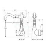 Fienza Eleanor Shepherds Crook Basin Mixer Matt Black / Short Mixers