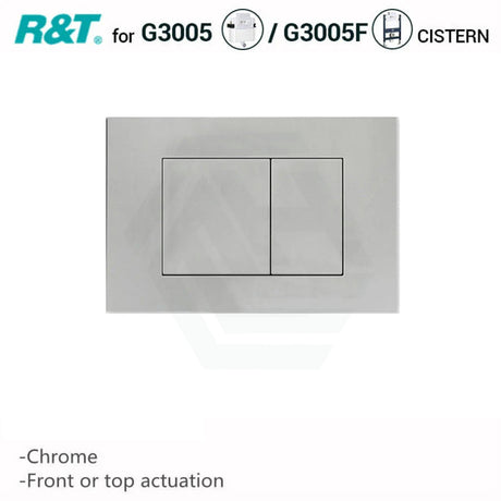 R&T Toilet Button For In-Wall Concealed Cistern Chrome Surface G3005008 Toilets Push Buttons