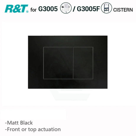 R&T Toilet Button For In-Wall Concealed Cistern Matt Black Surface G3005008B Toilets Push Buttons