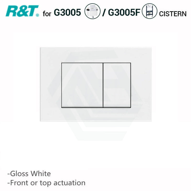 R&T Toilet Button For In-Wall Concealed Cistern Gloss White Surface G3005008W Toilets Push Buttons