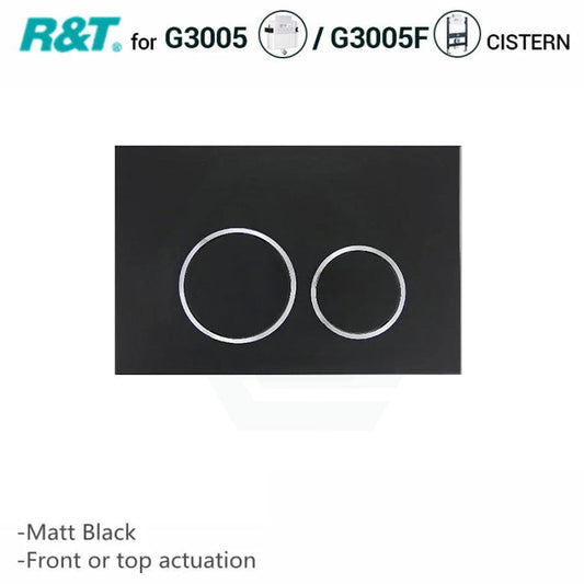 R&T Toilet Button For In-Wall Concealed Cistern Matt Black Surface G3005071B Toilets Push Buttons