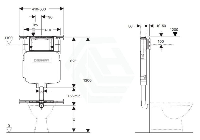 Geberit Frameless Inwall Concealed Cistern Sigma8 Push Button Available For Wall Floor Faced Pans