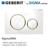 Geberit Sigma20Kk Button White Plate Gold Trim For Concealed Cistern 115.882.Kk.1 Toilets Push