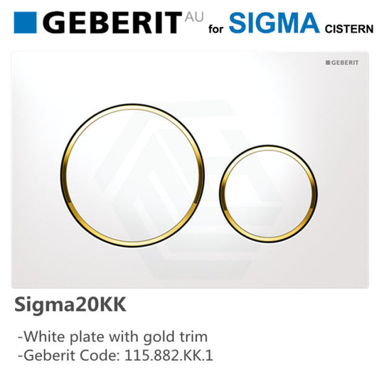 Geberit Sigma Toilet Button For Concealed Cistern White Gold