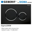 Geberit Sigma20Km Toilet Button Black Plate Chrome Trim For Cistern 115.882.Km.1 Toilets Push