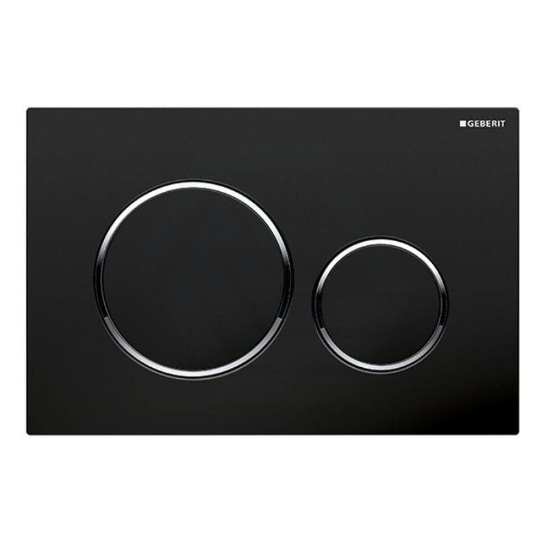 Geberit Sigma20Mb Toilet Button Fingerprint-Resistant Matt Black Plate Chrome Trim For Concealed