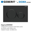 Geberit Sigma20Mbm Matt Black Plate Offset Trim Fingerprint-Resistant Button For Toilet Cistern