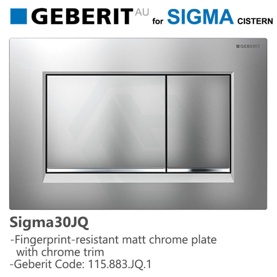 Geberit Sigma30Jq Toilet Button Fingerprint-Resistant Matt Chrome Plate Trim For Concealed Cistern