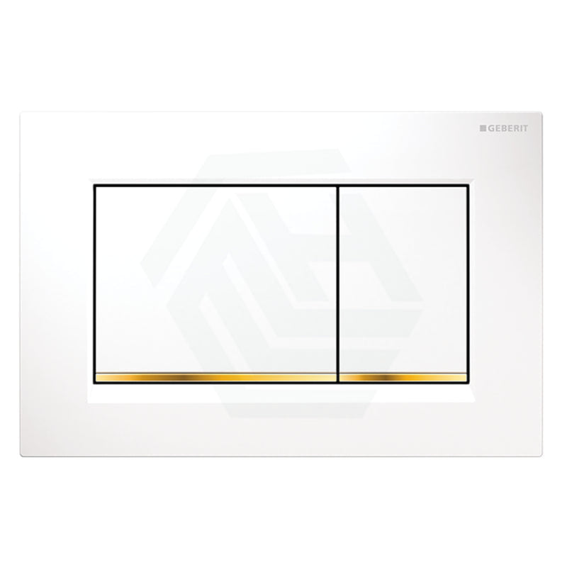 Geberit Sigma30Kk Button White Plate Square Gold Trim For Concealed Cistern 115.883.kk.1