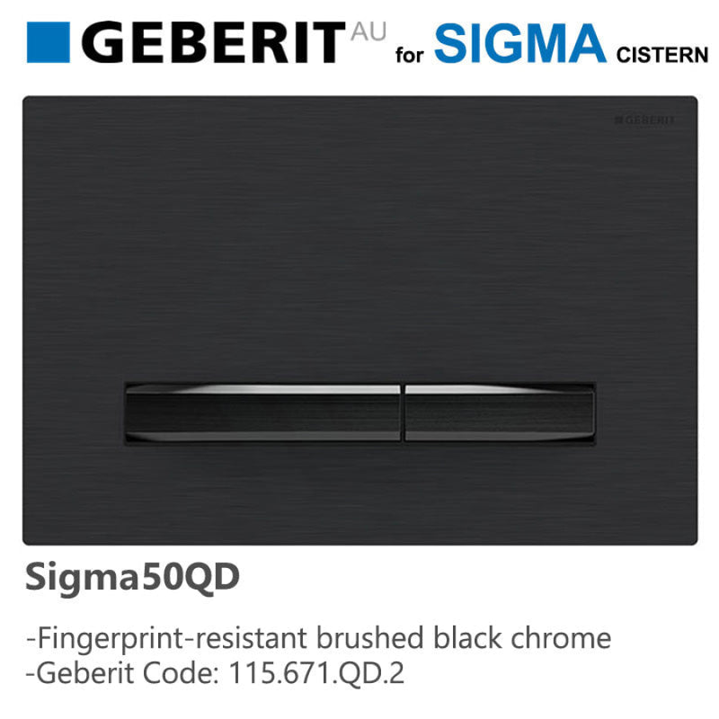 Geberit Sigma50 Brushed Black Chrome Toilet Button 115.671.Qd.2 Fingerprint Resistant For Concealed