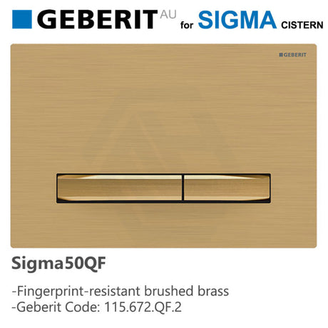 Geberit Sigma50 Brushed Brass Toilet Button 115.672.Qf.2 Fingerprint Resistant For Concealed