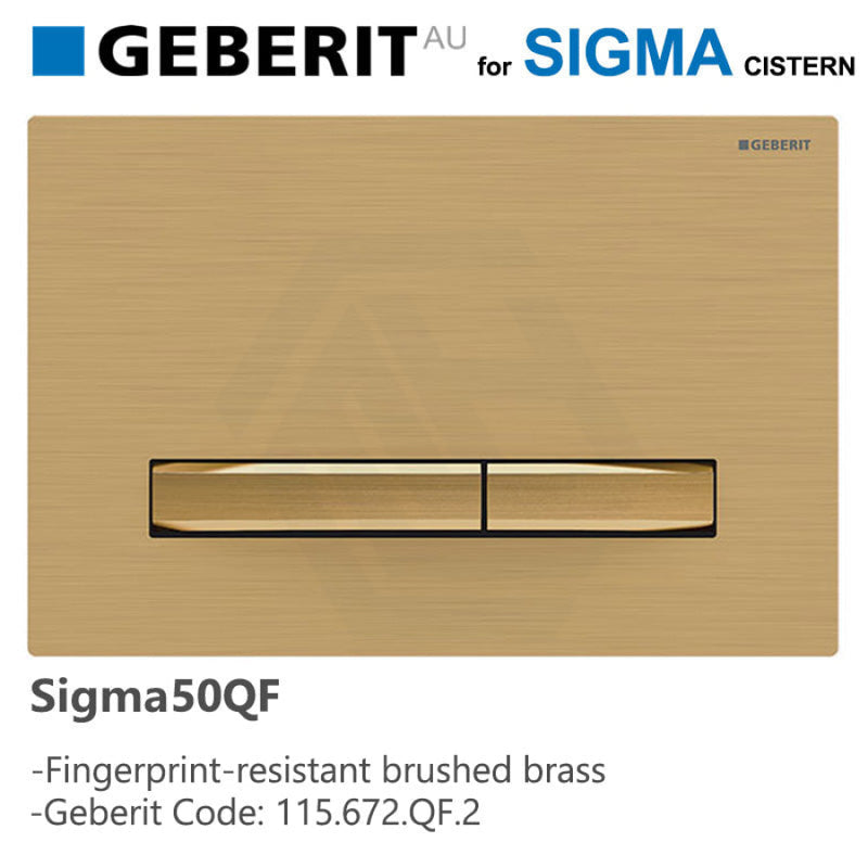 Geberit Sigma50 Brushed Brass Toilet Button 115.672.Qf.2 Fingerprint Resistant For Concealed