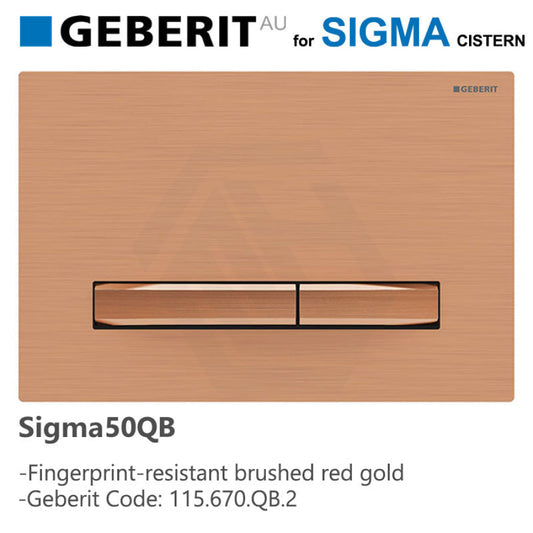 Geberit Sigma50 Brushed Red Gold Toilet Button 115.670.Qb.2 Fingerprint Resistant For Concealed