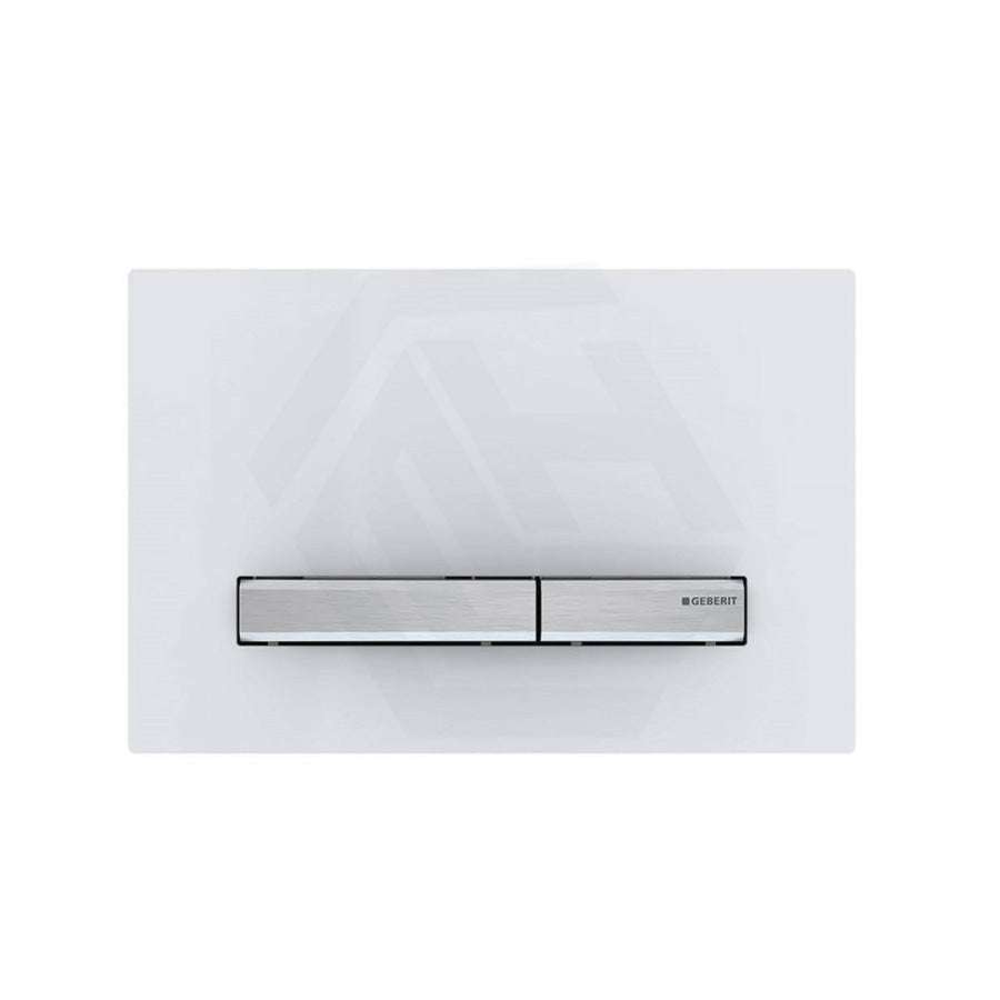 Geberit Sigma50Kj White Plate Chrome Brushed Metal Button For Concealed Cistern 115.788.11.2 Toilets