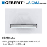 Geberit Sigma50Kj White Plate Chrome Brushed Metal Button For Concealed Cistern 115.788.11.2 Toilets