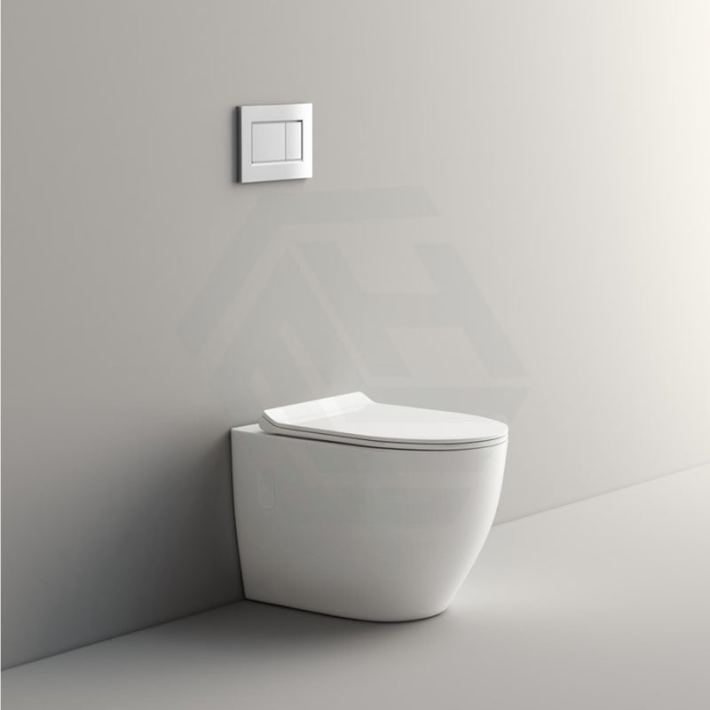 Geberit Sigma8 Inwall Concealed Cistern And Rimless Wall Faced Toilet Pan With Push Button Set