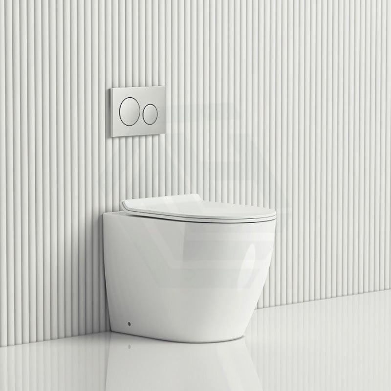 Geberit Sigma8 Inwall Concealed Cistern And Rimless Wall Faced Toilet Pan With Push Button Set