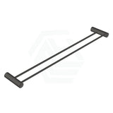 M#1(Gunmetal Grey) Aquaperla 600Mm Round Gunmetal Grey Double Towel Rail Stainless Steel Rails