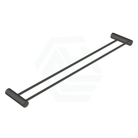 M#1(Gunmetal Grey) Aquaperla 600Mm Round Gunmetal Grey Double Towel Rail Stainless Steel Rails