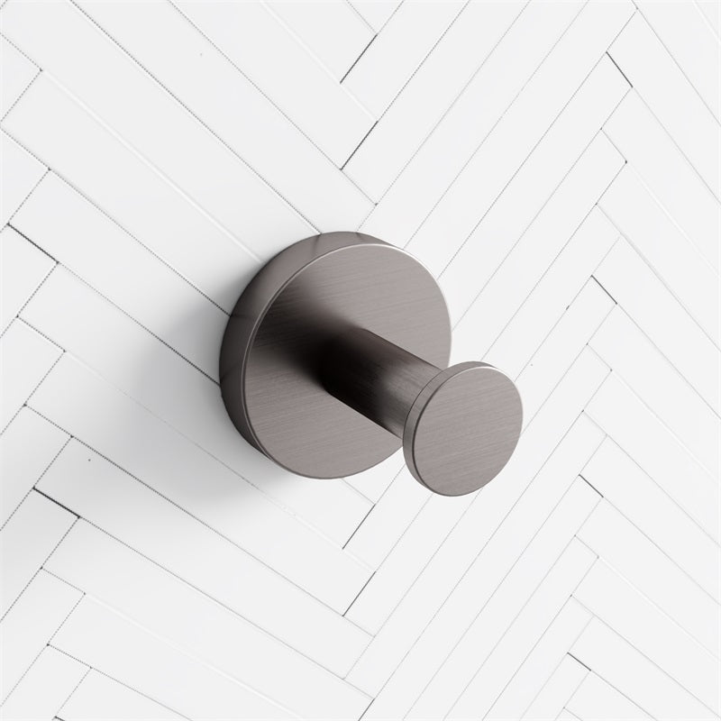 M#1(Gunmetal Grey) LUCID PIN Round Gunmetal Grey Stainless Steel Robe Hook Wall Mounted