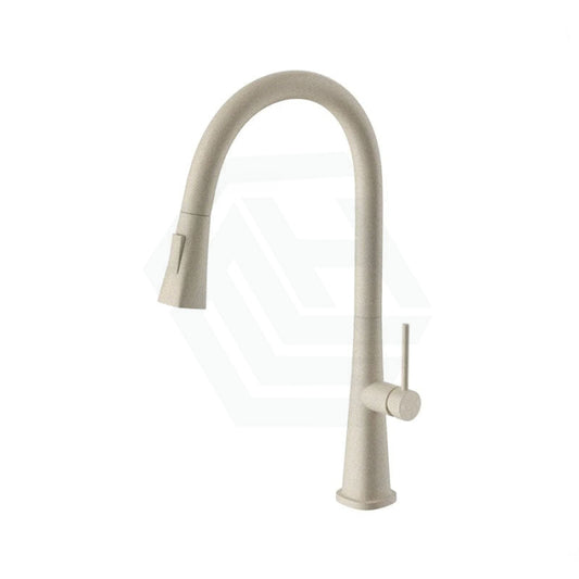 Granite Beige Round Kitchen Sink Mixer Tap 360 Swivel And Pull Out For Mixers