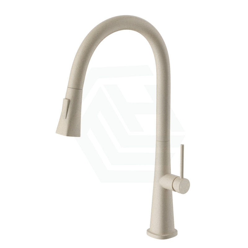 Granite Beige Round Kitchen Sink Mixer Tap 360 Swivel And Pull Out For Mixers