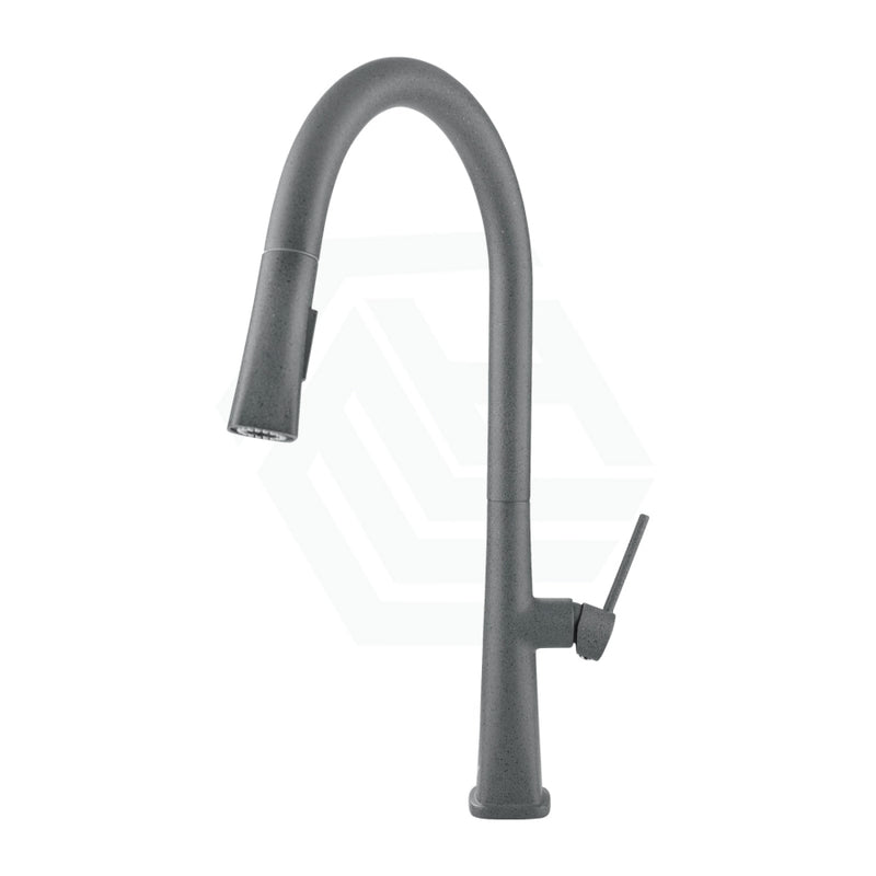 Granite Grey Round Kitchen Sink Mixer Tap 360 Swivel And Pull Out For Mixers