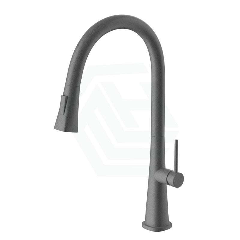 Granite Grey Round Kitchen Sink Mixer Tap 360 Swivel And Pull Out For Mixers