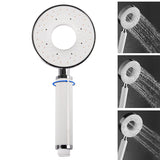 Round White & Chrome Abs 3 Functions Handheld Shower Head Only Hollow Design Bathroom Products