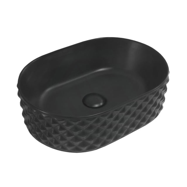 450X330X130Mm Oval Matt Black Above Counter Basin Ceramic Basins