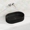 500x320x120mm Oval Above Counter Ceramic Basin Matt Black