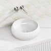 420x420x135mm Round Above Counter Ceramic Basin Gloss White