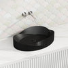 600x385x135mm Special Shape Above Counter Ceramic Basin Fluted Matt Black