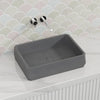 500mm Rectangle Matte Grey Above Counter Concrete Basin Pop-up Waste Included