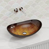 545x370x155mm Above Counter Tempered Glass Basin Oval Bathroom Antique Vintage Wash Art Basin