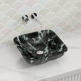 400x400x140mm Tempered Glass Art Basin Square Shape Double Layer