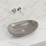 500x350x150mm Above Counter Stone Basin Oval Shape Marble Surface Bathroom Wash Basin Antique Vintage