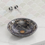 420x420x140mm Antique Above Counter Basin Marble Surface Bathroom Round Stone Wash Basin