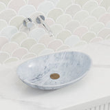 480x330x120mm Above Counter Stone Basin Oval Marble Surface Antique Vintage Bathroom Wash Basin