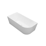 Nerida 1485mm Acrylic Gloss White Left Corner Back to Wall Bathtub NO Overflow