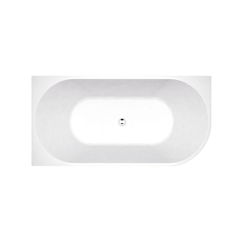 Nerida 1485mm Acrylic Gloss White Left Corner Back to Wall Bathtub NO Overflow