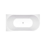 Nerida 1485mm Acrylic Gloss White Left Corner Back to Wall Bathtub NO Overflow