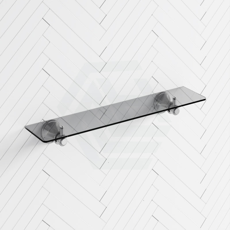 Ikon 500Mm Clasico Chrome Glass Shelf Brass