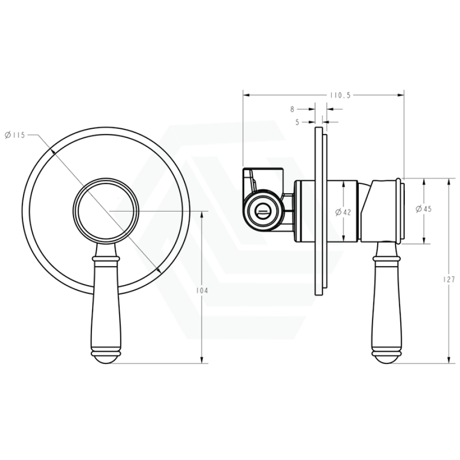 Ikon Clasico Chrome Wall Mixer Trim Kits With Rough-In Body Mixers