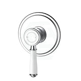 Ikon Clasico Chrome Wall Mixer Trim Kits With Rough-In Body White Ceramic Mixers