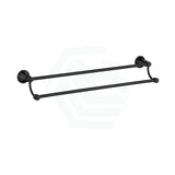 Ikon Clasico Double Towel Rail 600/800Mm Matt Black Rails