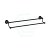 Ikon Clasico Double Towel Rail 600/800Mm Matt Black Rails