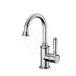 Ikon Clasico Gooseneck Chrome Solid Brass Basin Mixer Brass/Ceramic Handle Tall Mixers